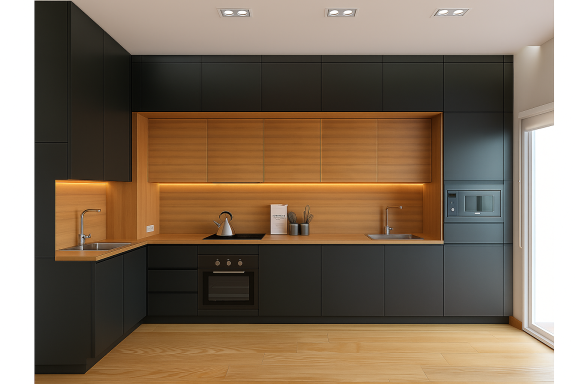  Black & Wood Kitchen