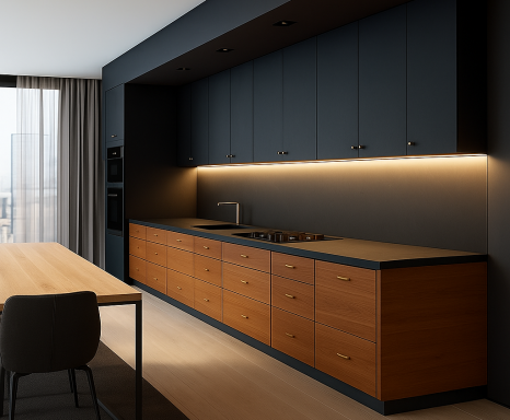 Matte black kitchen
